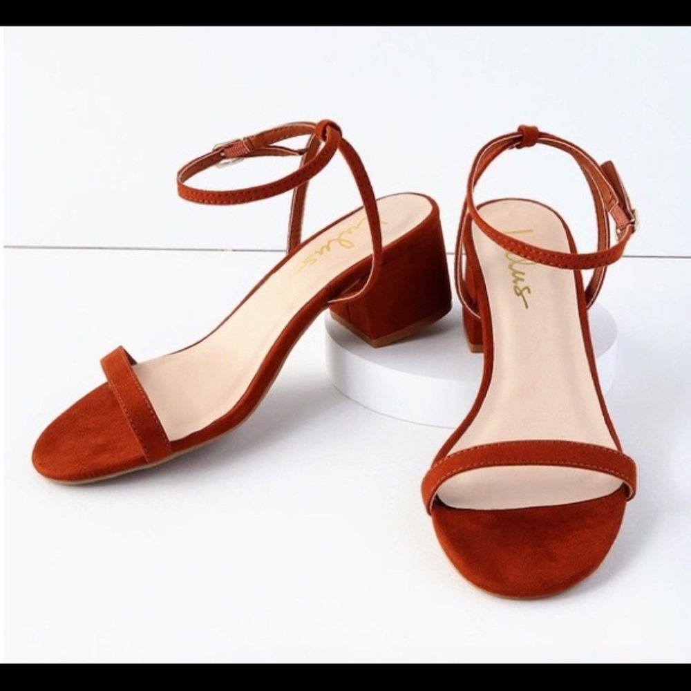 Faux suede ankle strap heels / sandal